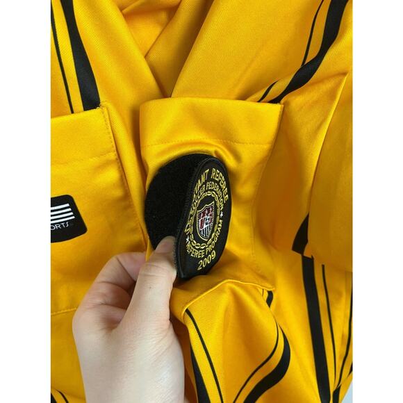 Assistant Referee Jersey Striped Yellow S Official Sports US Soccer Federation - Picture 6 of 8